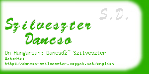 szilveszter dancso business card